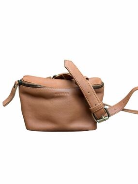 Mandrn Atlas  brown Woven Leather Fanny Pack/Sling Bag